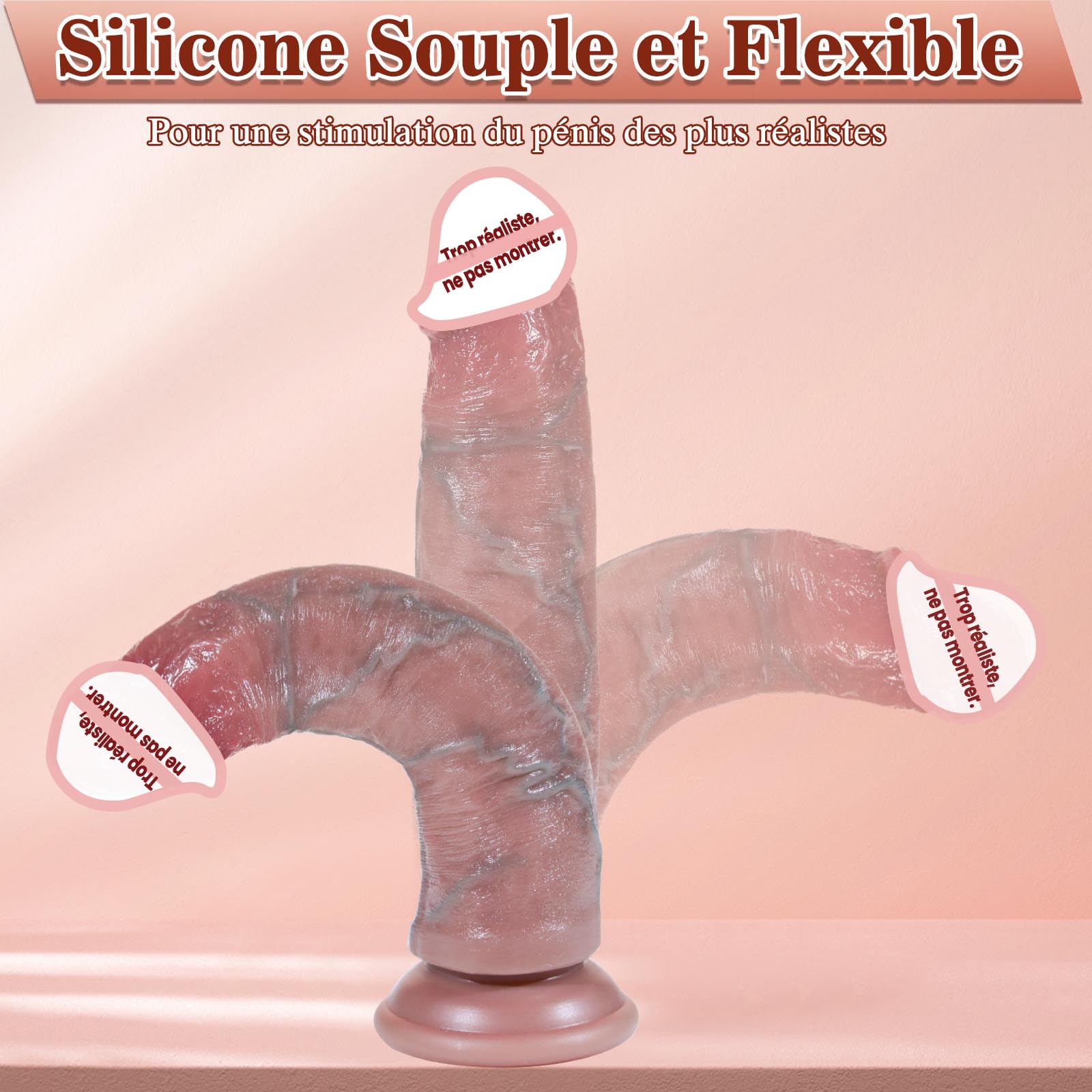 Godemichet Sex Toýs Femme Realiste Gode - Homme avec Ventouse Puissante Plug Anus pour Gay Anal Penisse Silicone pour Couple Prostate Penis