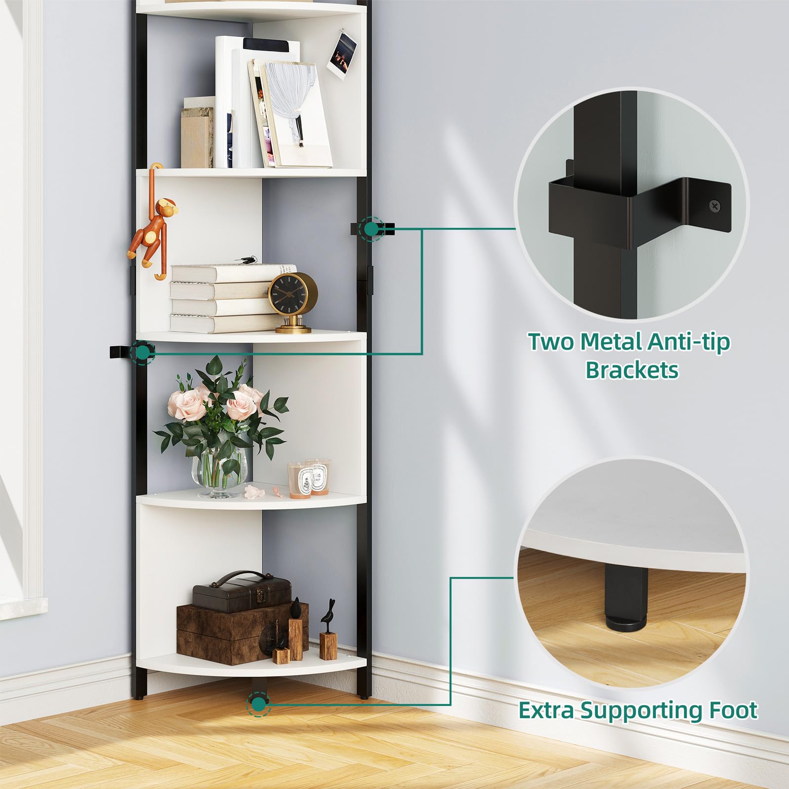YITAHOME 6-Tier Corner Shelf, 68.8