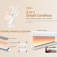UKLISS 2in1 Vezeték Nélküli Hajvasaló és Hajgöndörítő - USB-C Töltés, 3 Hőfokszint, Negatív Ion Technológia, Utazáshoz Ideális 8