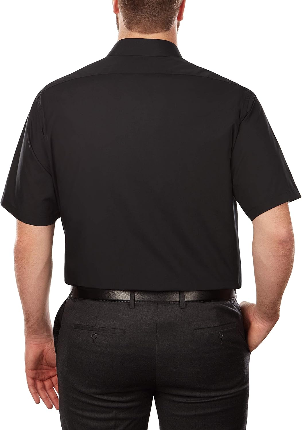 Van Heusen Men's BIG FIT Short Sleeve Dress Shirts Poplin Solid (Big and Tall) - Image 2