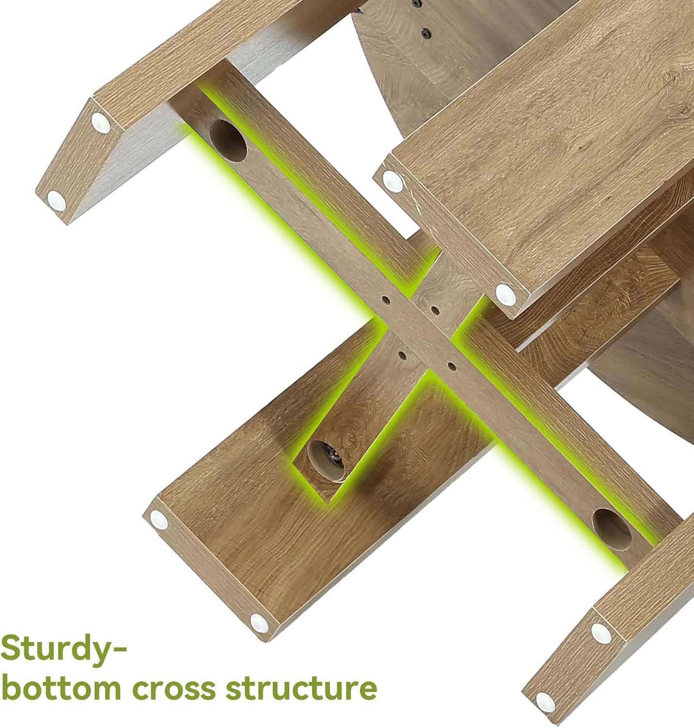 LITTLE TREE 47" Round Conference Table for 4-6 People, Wood Office Meeting Table, Modern Round Table for Conference Room, Home Office, Workspace Desk, Perfect for Team Meetings