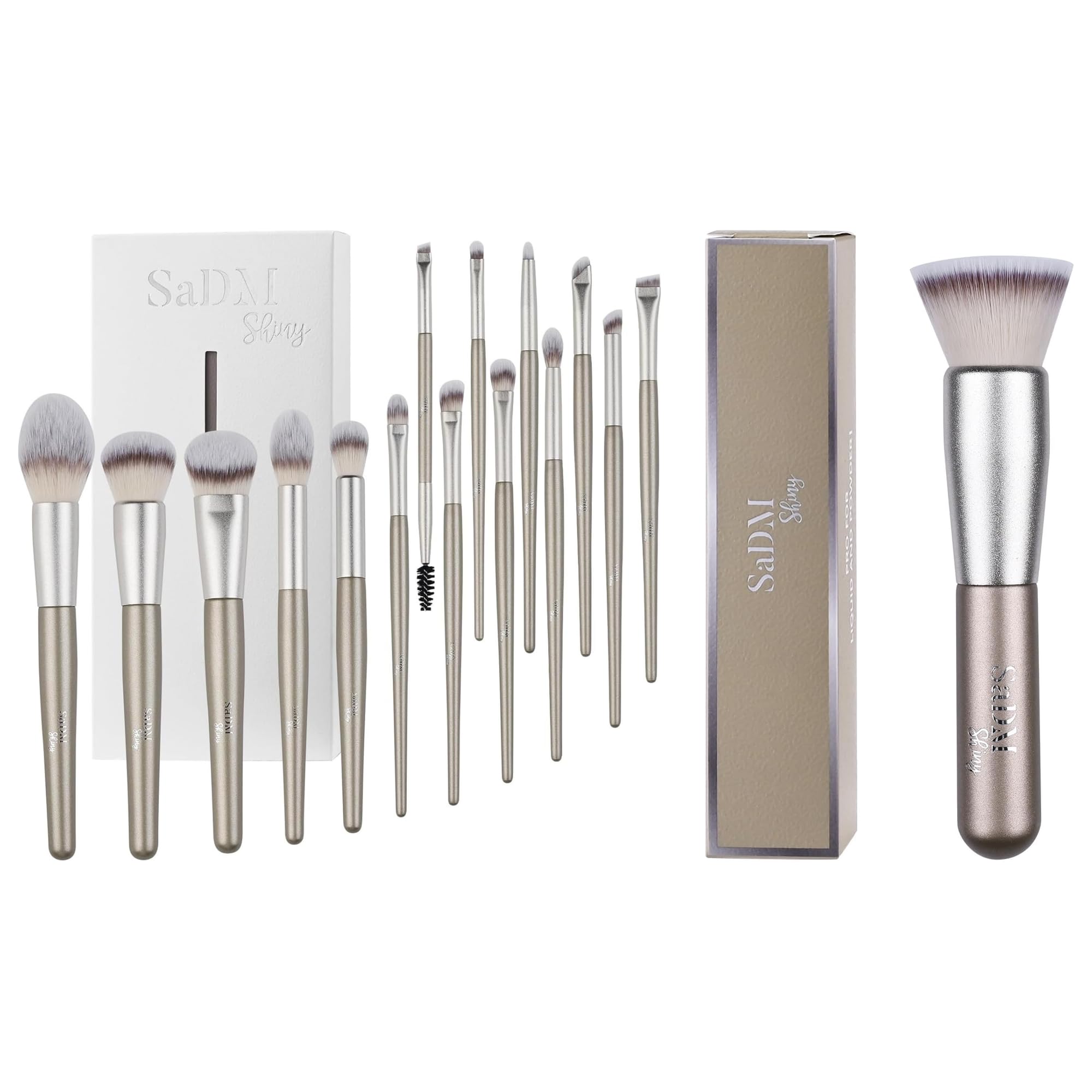 Kit Pinceaux Maquillage & Kabuki - 15 Pinceaux, Pot & Kabuki