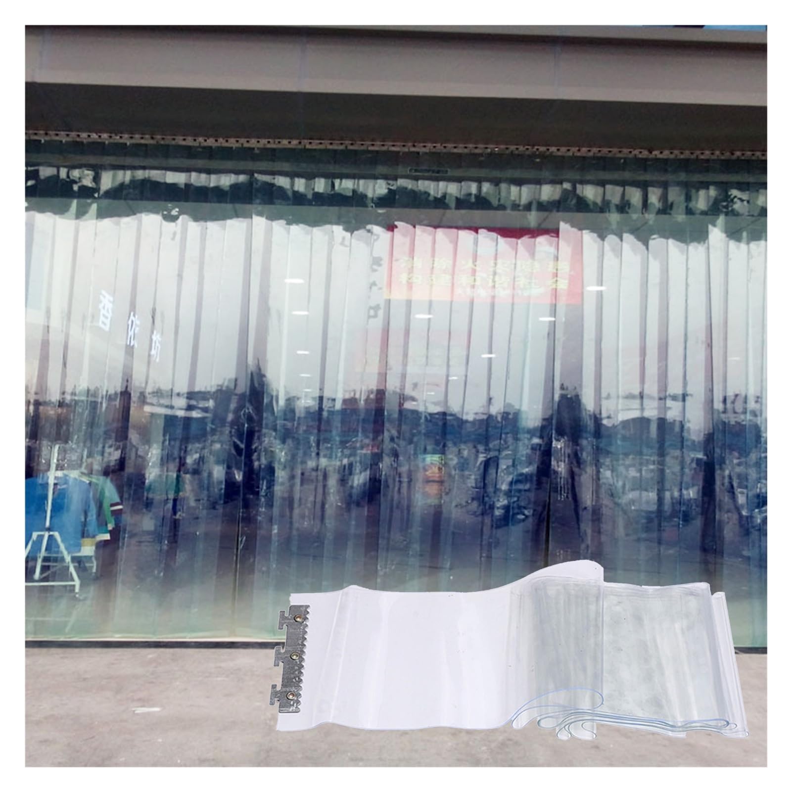 FBHappiness 2.5mm Thick Windproof Door Curtain Clear PVC Strip Door Curtain for Walk in Freezers Coolers Warehouse (Color : Clear, Size : 150x200cm/59.06x78.74in)