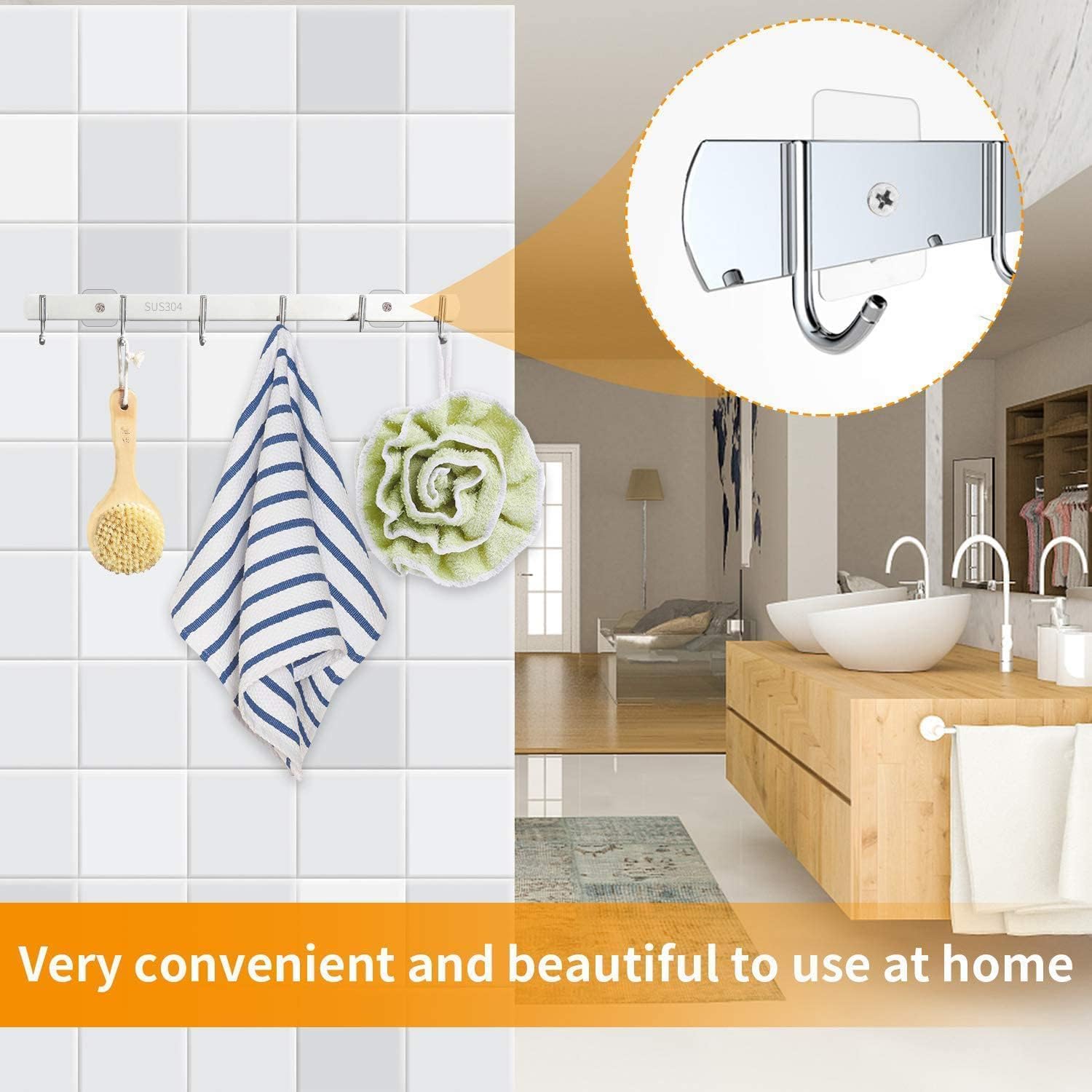 Adhesive Screws Wall Mount Hanging Nails No-Trace No Drilling Stick-on Sticky Screw with 3 Different Size Screw for Bathroom Kitchen Storage Room Tile Wall Shower Room (128Pcs/Pack)