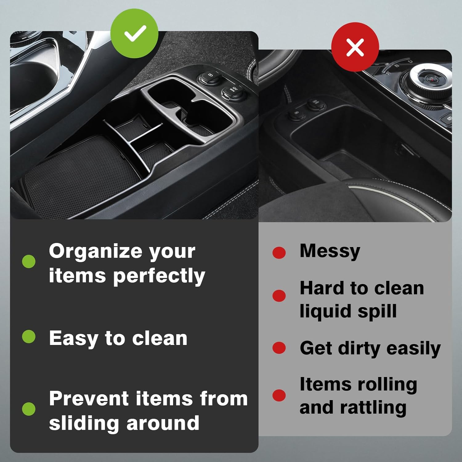 BestEvMod Lower Center Console Organizer Tray Compatible with Kia EV6 2022-2026 Interior Accessories Storage Box ABS Material with PVC Trim Accessories (Lower Organizer-V2)