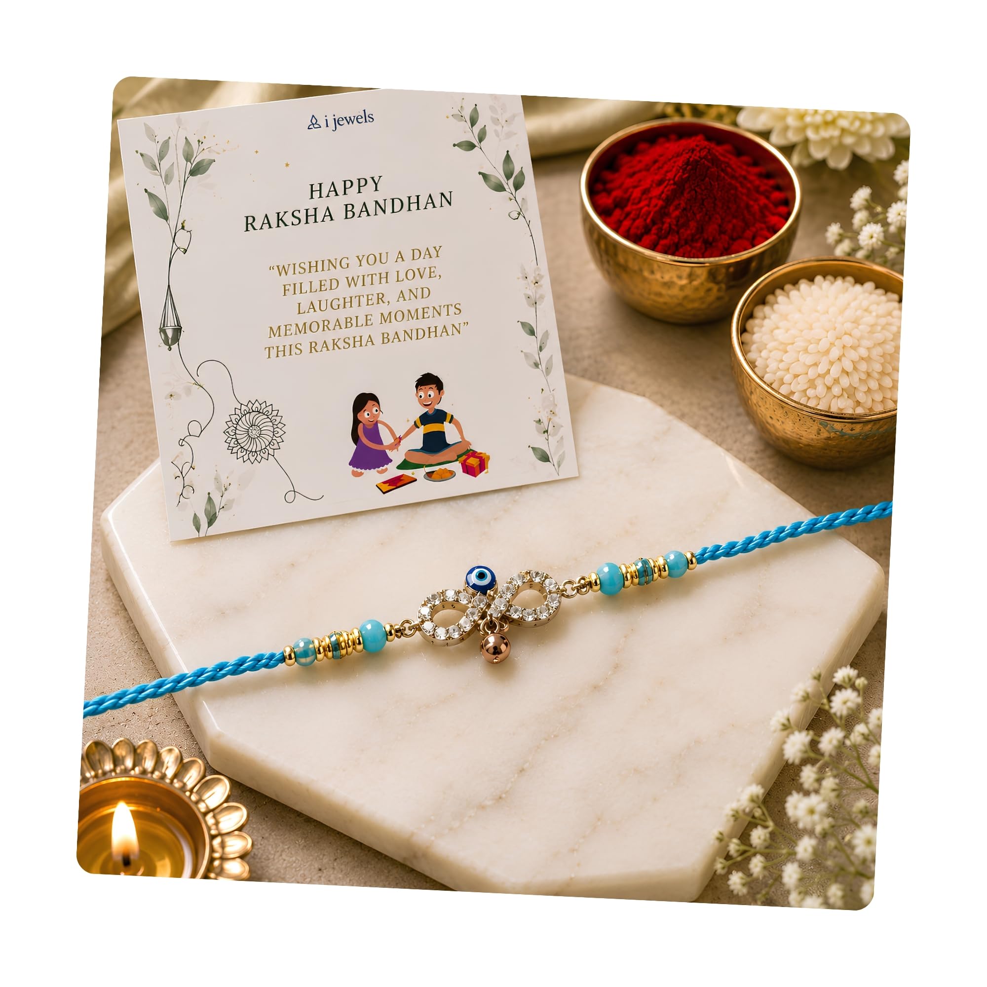 Traditional Designer Rakhi for Boys Brother with Decorative Crystal Work-image-29