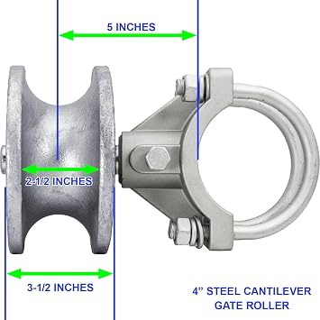 Jake Sales Cantilever Gate Roller, ONLY Fits 4 Post & 2-3/8 Rail