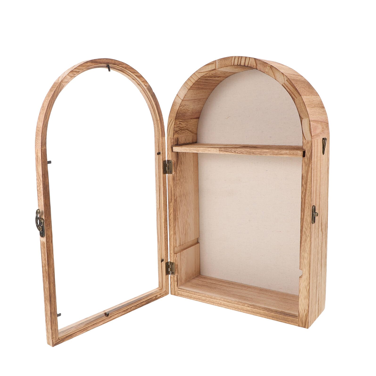 Wooden Shadow Box Frame Oval Hanging Display Case for Dried Flowers and Plant Specimens, Natural Wood Rustic Country Style Picture Frame for Wall Décor and Keepsakes