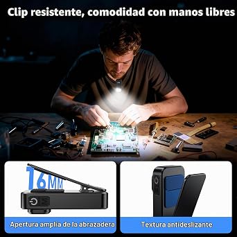 Blukar Mini Flashlight with Spot & Flood, Super Bright, Mini with Clip [Energy Class A+++]