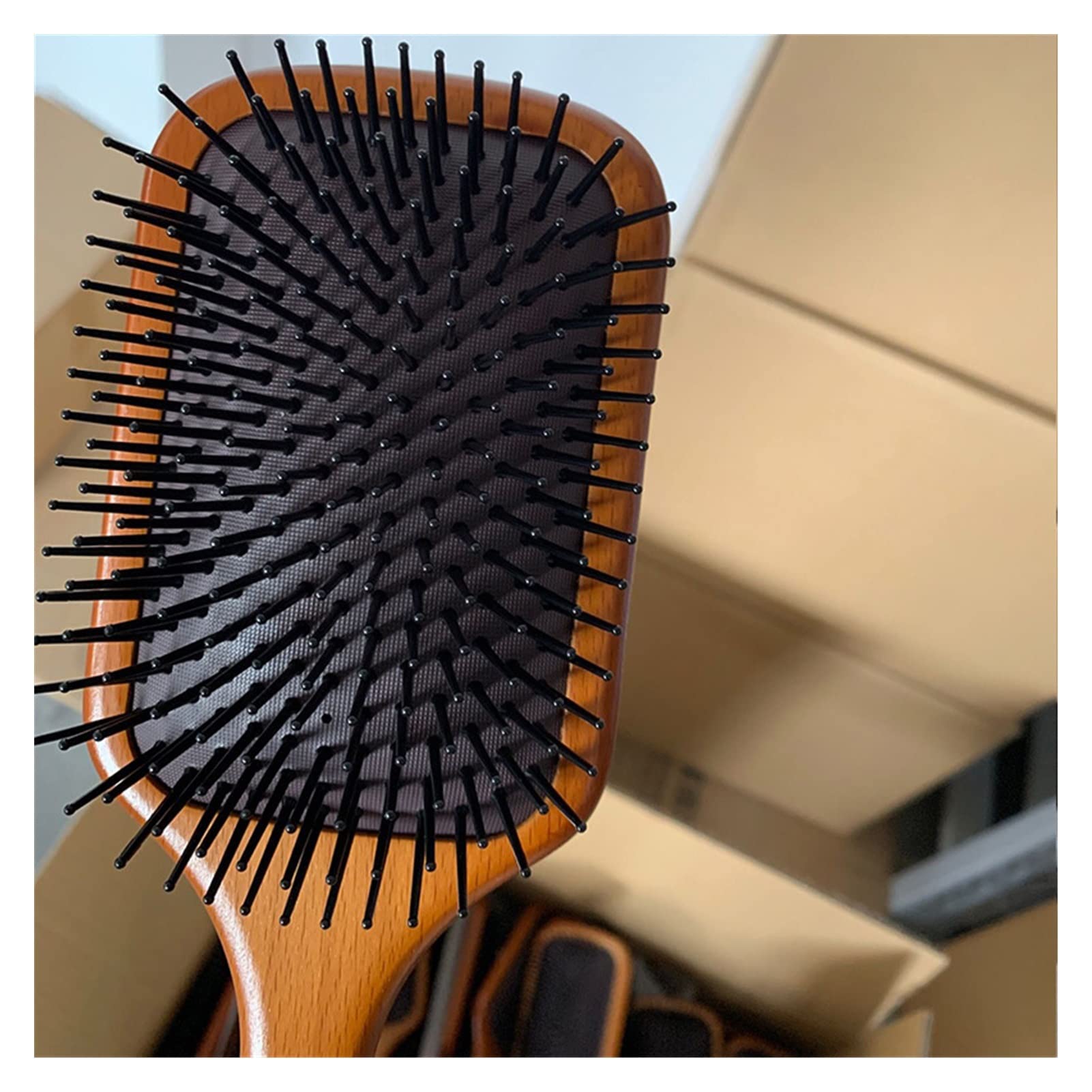 Cojín peinador de Madera peinador de Cabello Cabello Liso Cabello Rizado Peinado Peinado (Color : 19.5x6.7cm-Comb)
