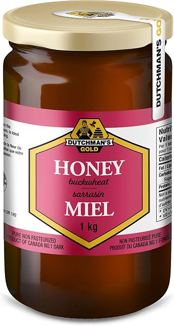 Dutchman’s Gold Buckwheat Honey | Unpasteurized Dark Honey | Robust, Full-Bodied Flavour | European & Canadian Buckwheat Blossoms | 1 kg