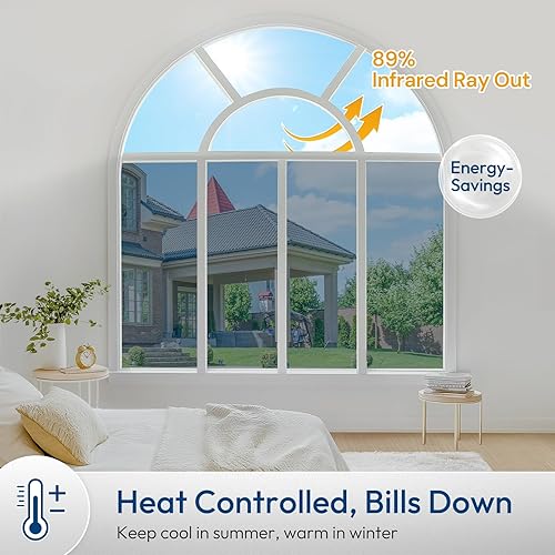 Miniatura 30 de rabbitgoo Película de privacidad para ventana, vidrieras de arcoíris para ventanas de vidrio, cubierta decorativa de puerta de adherencia estática