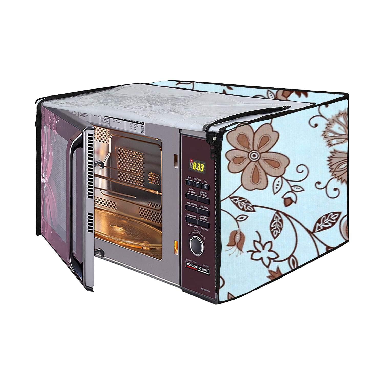 Microwave Oven Cover for LG 21 Litre Convection Waterproof & Dustproof PVC | Heat Resistant, Stainproof & Washable | Decorative Kitchen Appliance Cover (49 cm X 43 cm X 29 cm) pr32