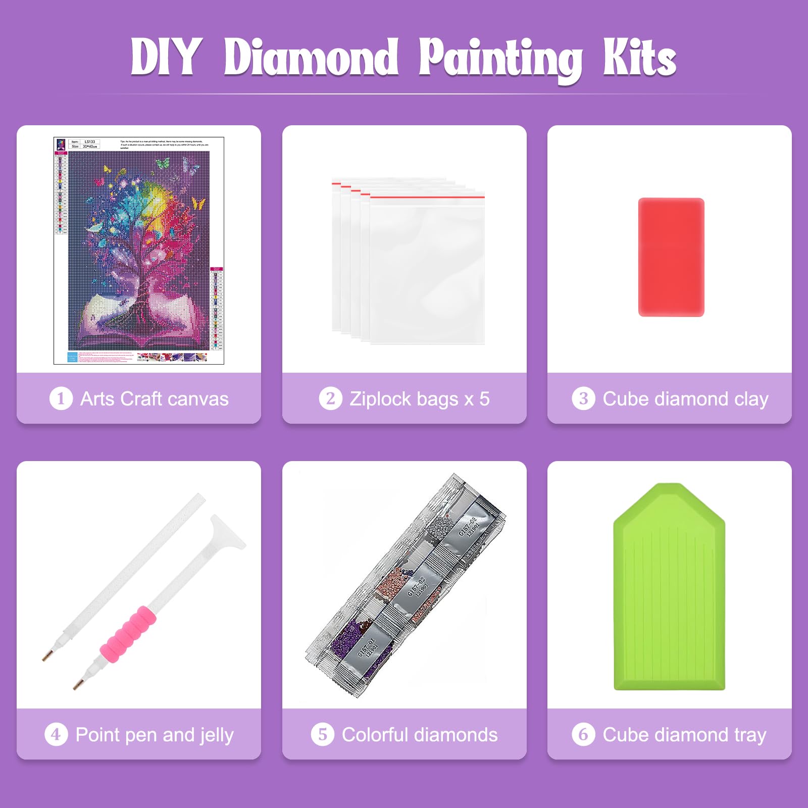 NAIMOER Arbre Peinture Diamant Adulte, Diamond Painting