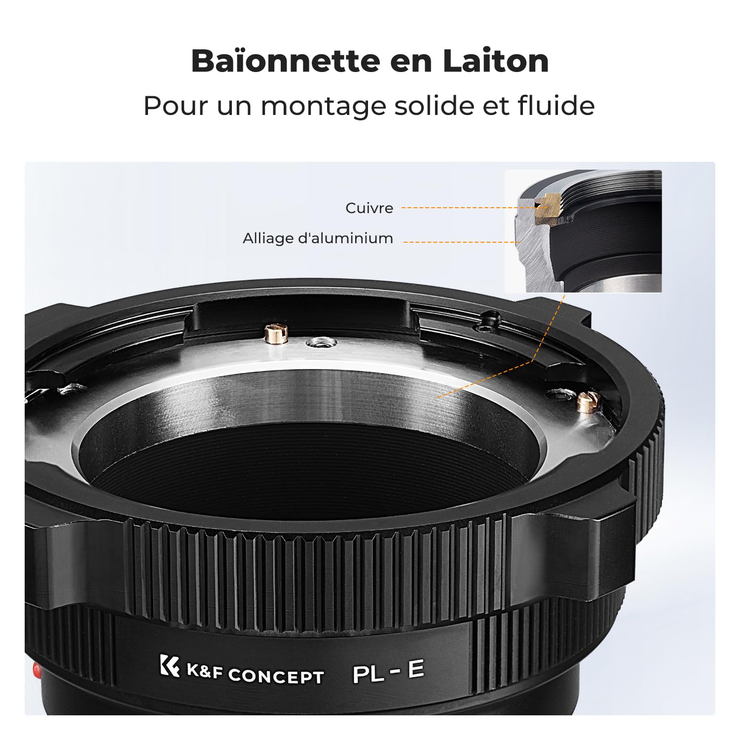 K&F CONCEPT PL-E Adaptateur Objectif Convertisseur Objectif PL Compatible avec compatibile Con Sony E/NEX