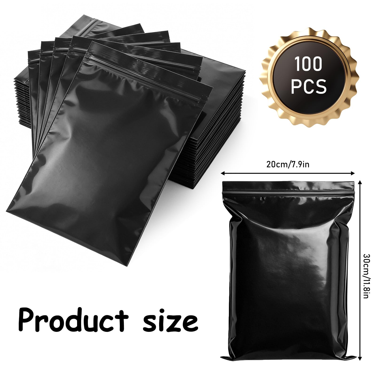 Sacchetti per lo smaltimento degli stomi, 100 sacchetti per pannolini, a prova di perdite, inodore, 20 x 30 cm, per sacchetti per colostomia, pannolini, inserti per incontinenza, sacchetti per urina - 3