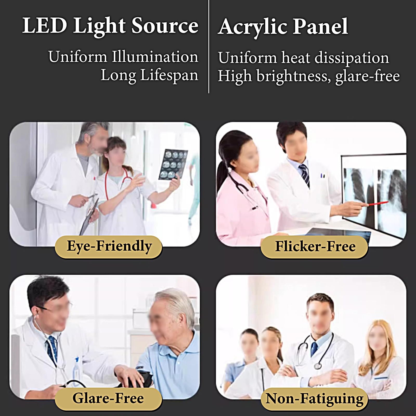 Visore per Pellicole per Apparecchiature Mediche Lampada a Led per Pellicole Radiografiche Materiali: Lega di Alluminio e Acrilico per Cliniche, Ospedali e Laboratori(123x9.5x52cm/48.4x3.7x20.5in)