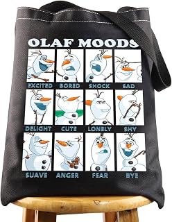 WZMPA Olaf Tote Bag Snowman Olaf Lover Gift Olaf Moods Reusable Grocery Bag Olaf Merchandise