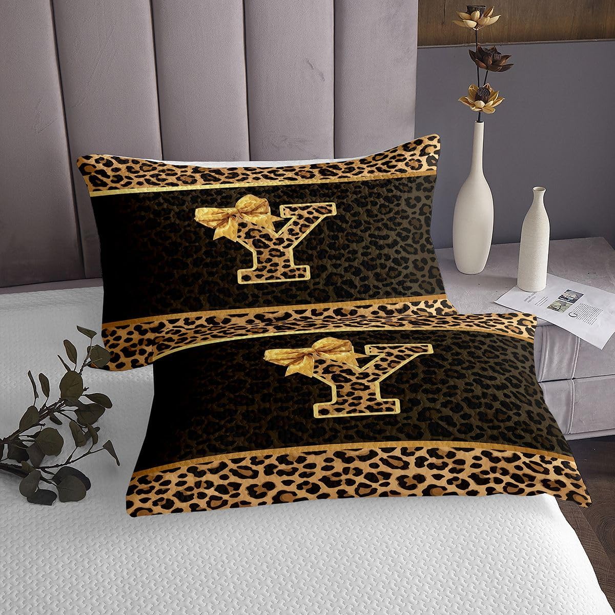 Feelyou Abstract Bedspread Twin Size Initial Letter Y Coverlet Set Dreamy Princess Style Quilted Coverlet for All Season with 1 Pillowcase Lightweight