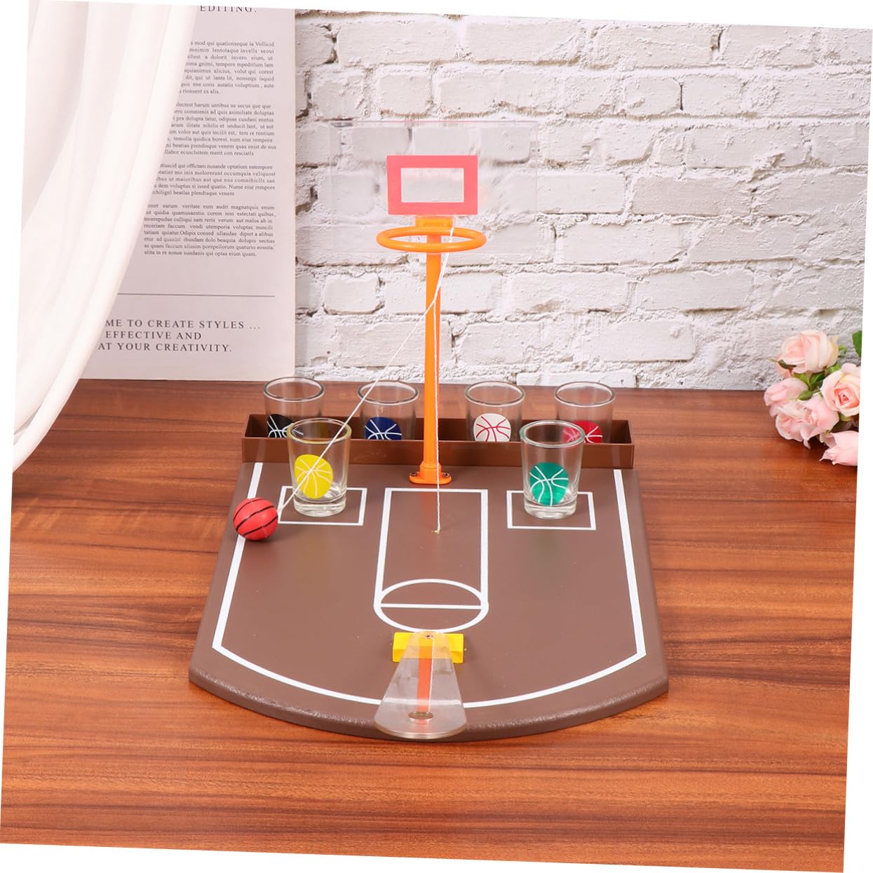 Gatuida Gioco Bere Basket da Tavolo in Acrilico Gioco Bar Divertente per Adulti Accessorio Intrattenimento Feste Facile da Usare per Amici e Bar