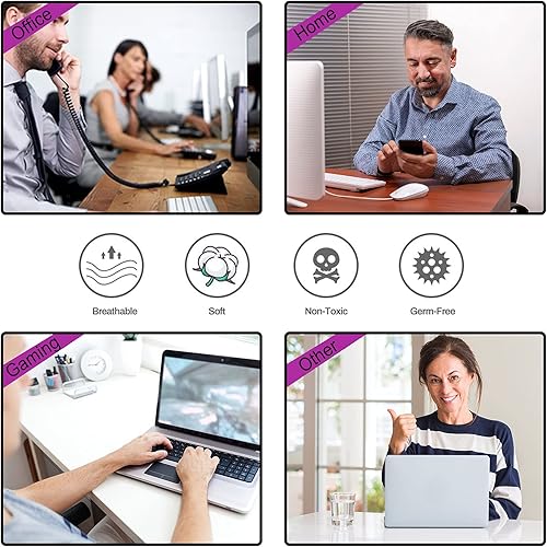 Vista 31 de ARTSO Alfombrilla de escritorio grande negra, alfombrilla de mouse para juegos XXL, alfombrilla de escritorio antideslizante con base de goma, Flor