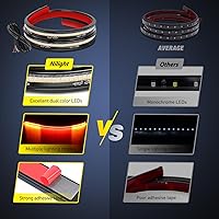 Vista 8 de Nilight - Tira de luz LED para plataforma trasera de 30 pulgadas de UTV, 204 LED, luces de freno ámbar, luces intermitentes rojas, compatible