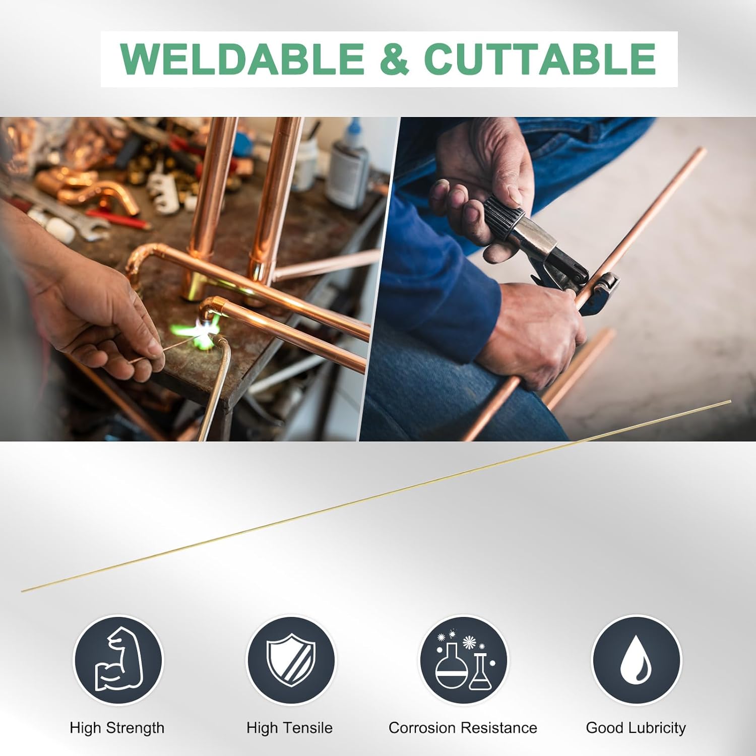 3-Pack 300mm Brass Round Tube, 1mm OD 0.2mm Wall Thickness H65 Brass Seamless Tubing for Construction/Machining/DIY Crafting, Metal Straight Pipe [0.04x0.008x11.8IN]