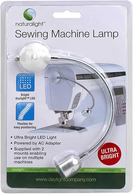 Daylight Professional LED Sewing Machine Lamp with Flexible Arm - Chrome Finish
