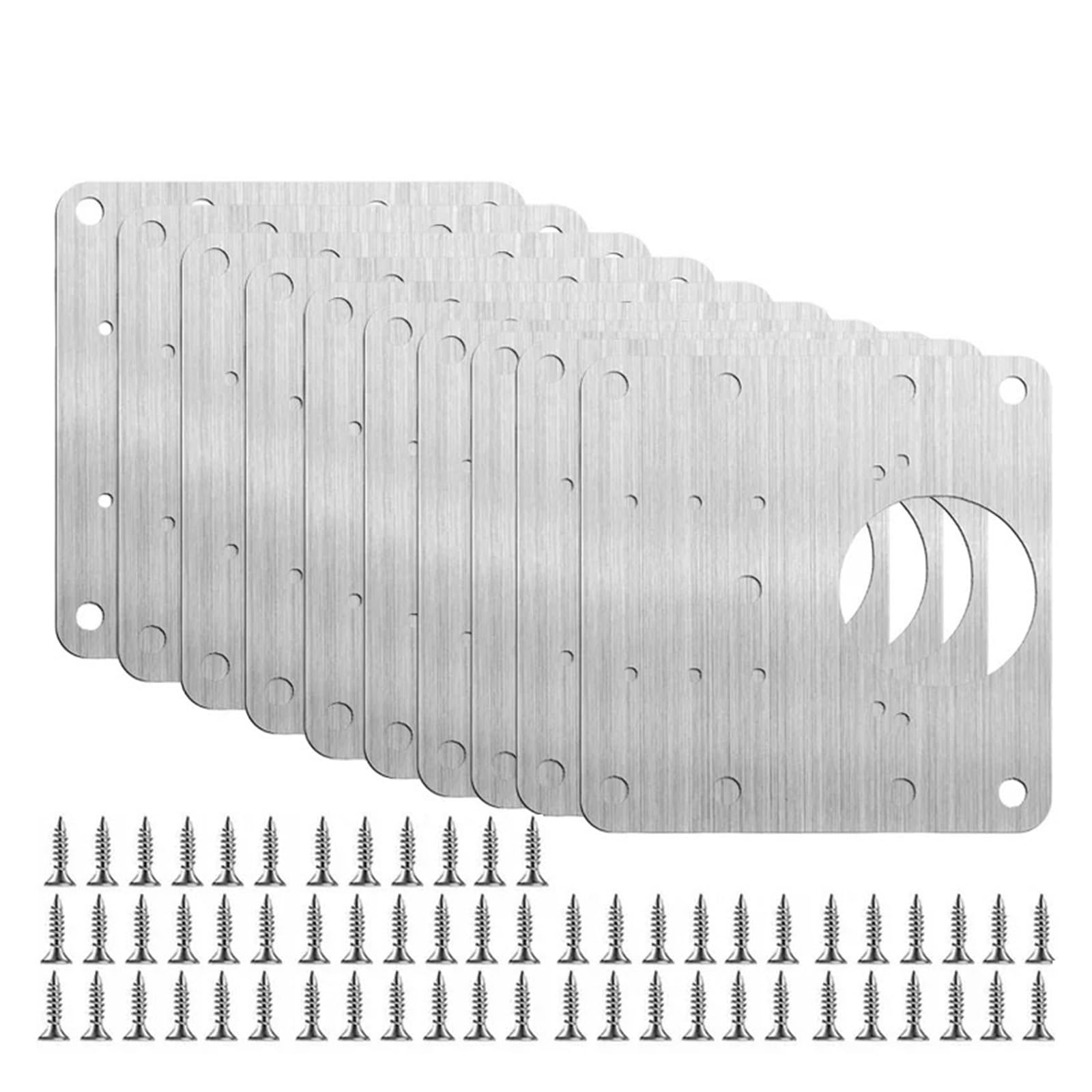 Cbtyacvlp 10Pcs Stainless Steel Hinge Repair Plate Kit With Screws Cabinet Door Mounting Fixing Bracket Furniture Hardware Tool(10Pcs)