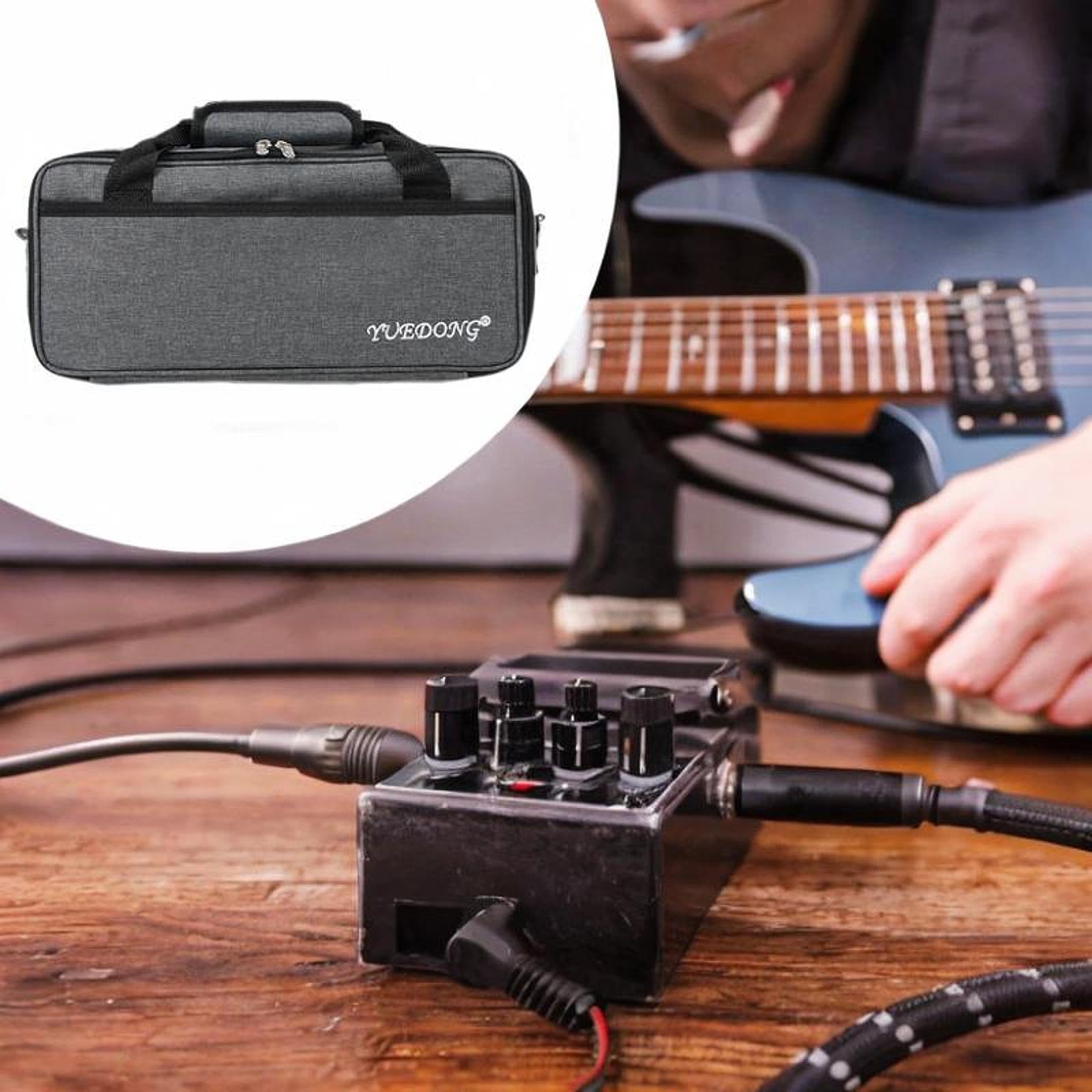 Bolsa de transporte para efectos de guitarra con compartimento para pedal, 52x20x12.5cm