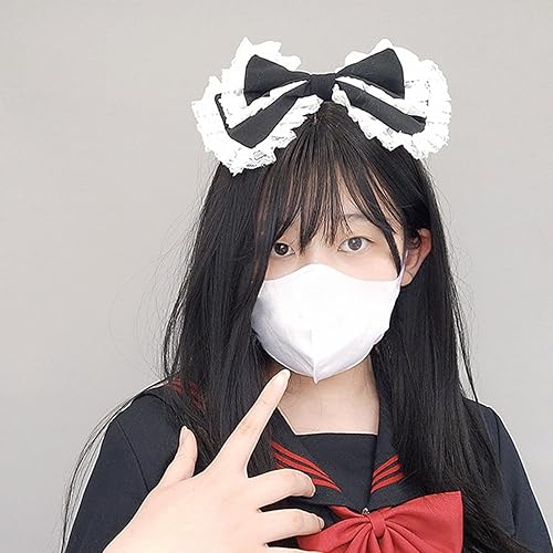 Miniatura 5 de Lolita tocado de criada de encaje grande bowknot accesorios para el cabello de sirvienta cosplay diadema lindo lazo lazo para el pelo accesorios