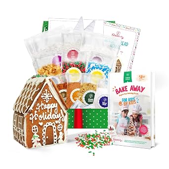 Baketivity Holiday Gingerbread House Baking Kit with Kids Cookbook
