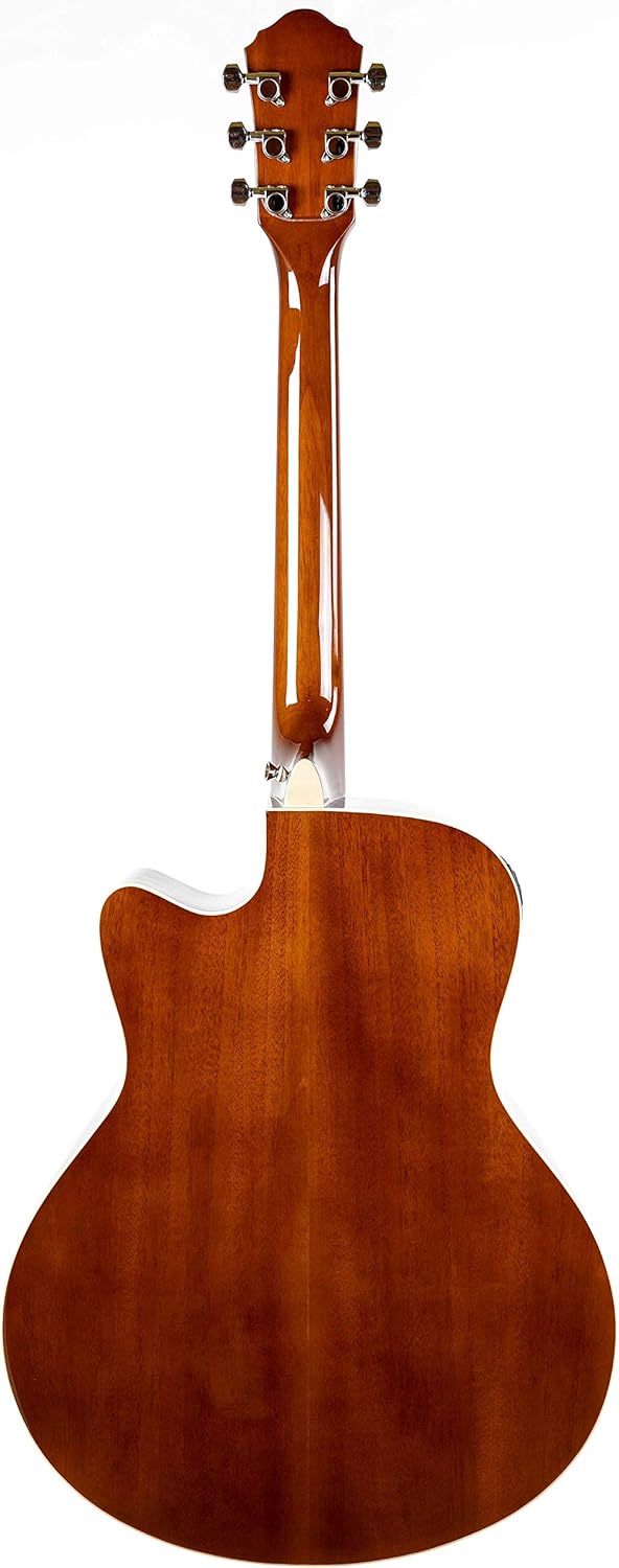 Oscar Schmidt OA10CE Mini Auditorium Acoustic-Electric Guitar - Spalted Maple Bundle with Gig Bag, Cable, Tuner, Strap, Picks, Instructional Book, DVD, and Polishing Cloth