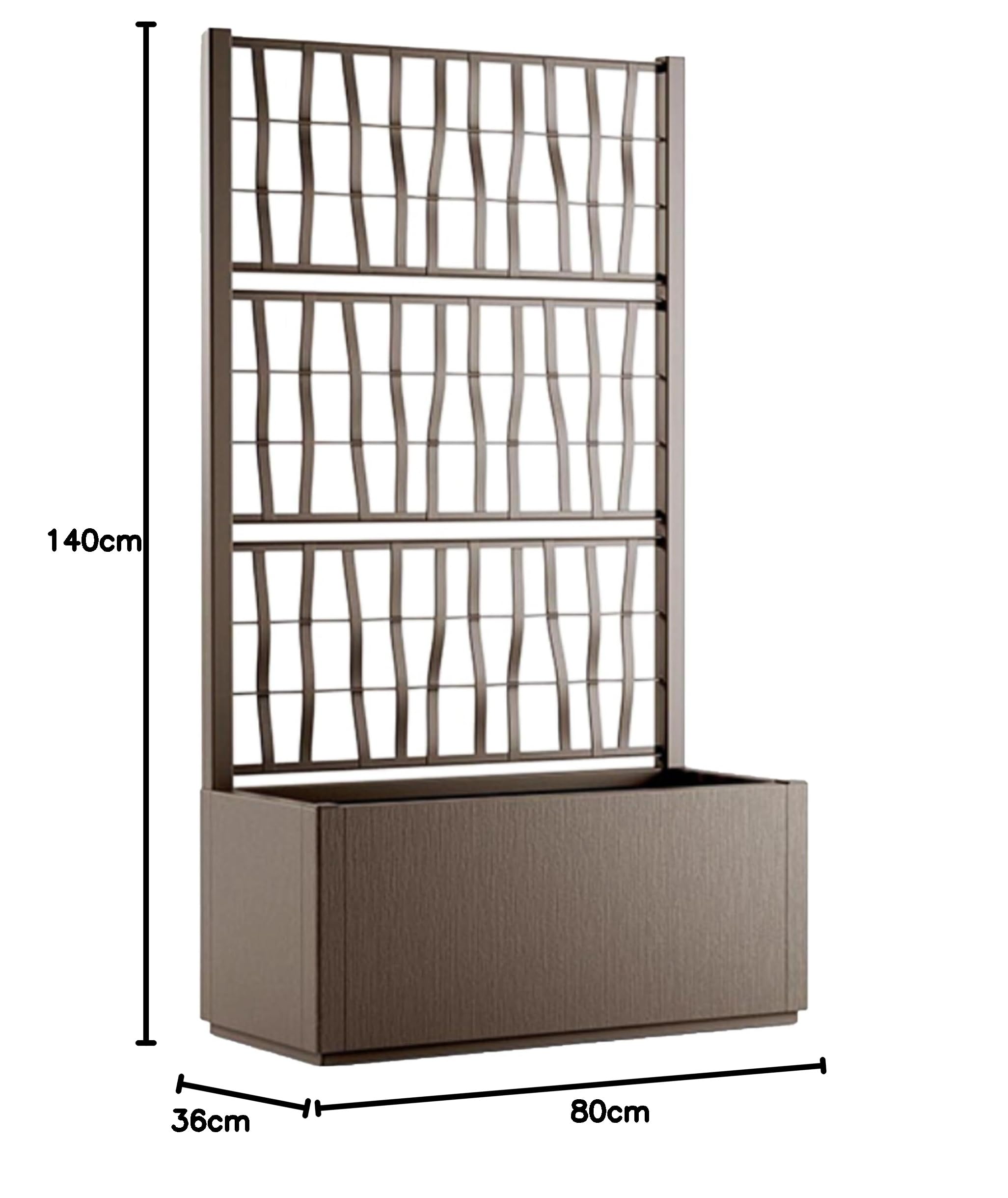 NG NICCOLAI FIORIERA RETTANGOLARE CON SPALLIERA 80X36X140(H) CM VARI COLORI 100% RICICLATA E RICLABILE MADE IN ITALY (TORTORA)