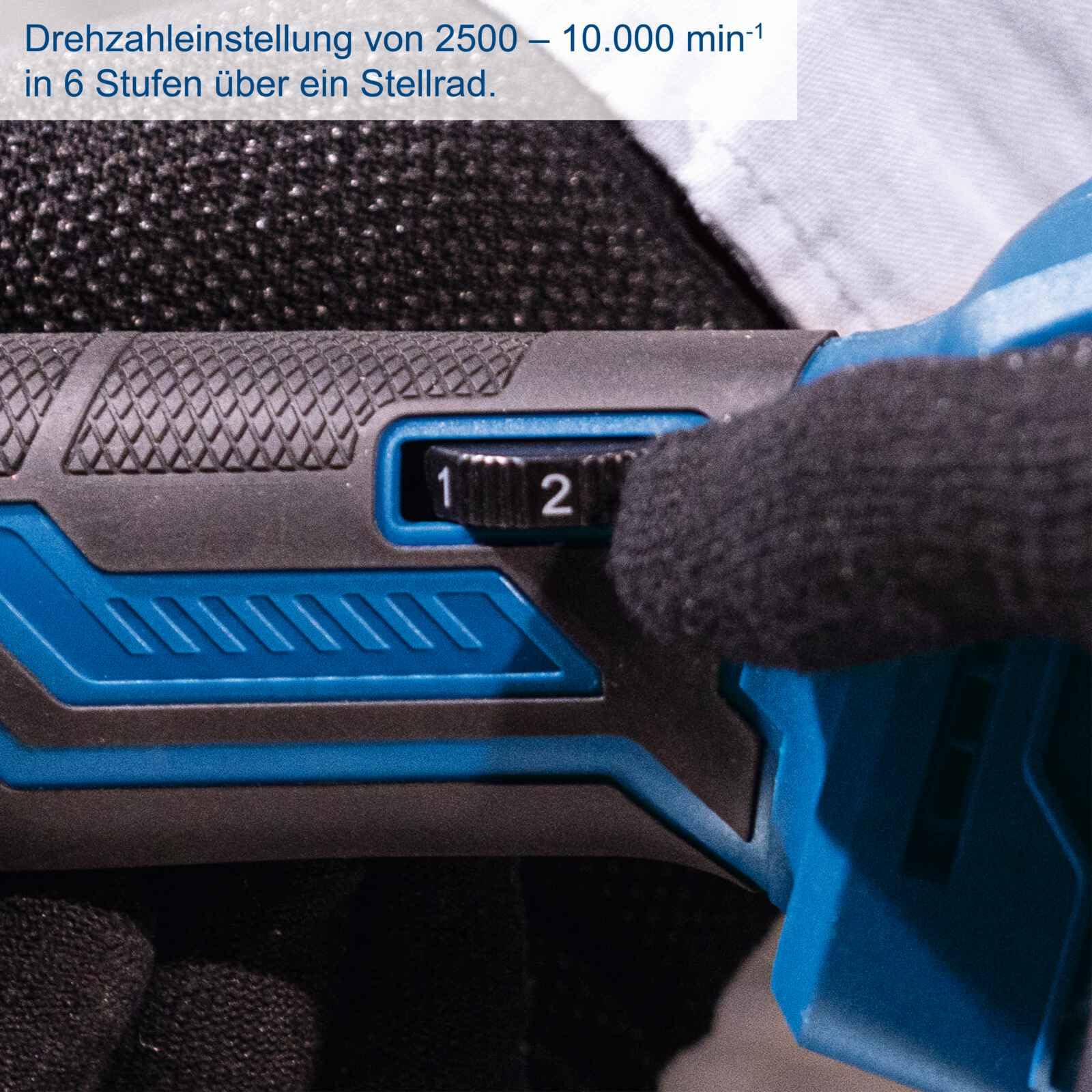 Scheppach Smerigliatrice angolare a batteria C-ATB15/1-X con valigetta e 15 dischi abrasivi, diametro disco 125 mm, velocità di rotazione 2500 - 10.000 min-1, avvio morbido e protezione da