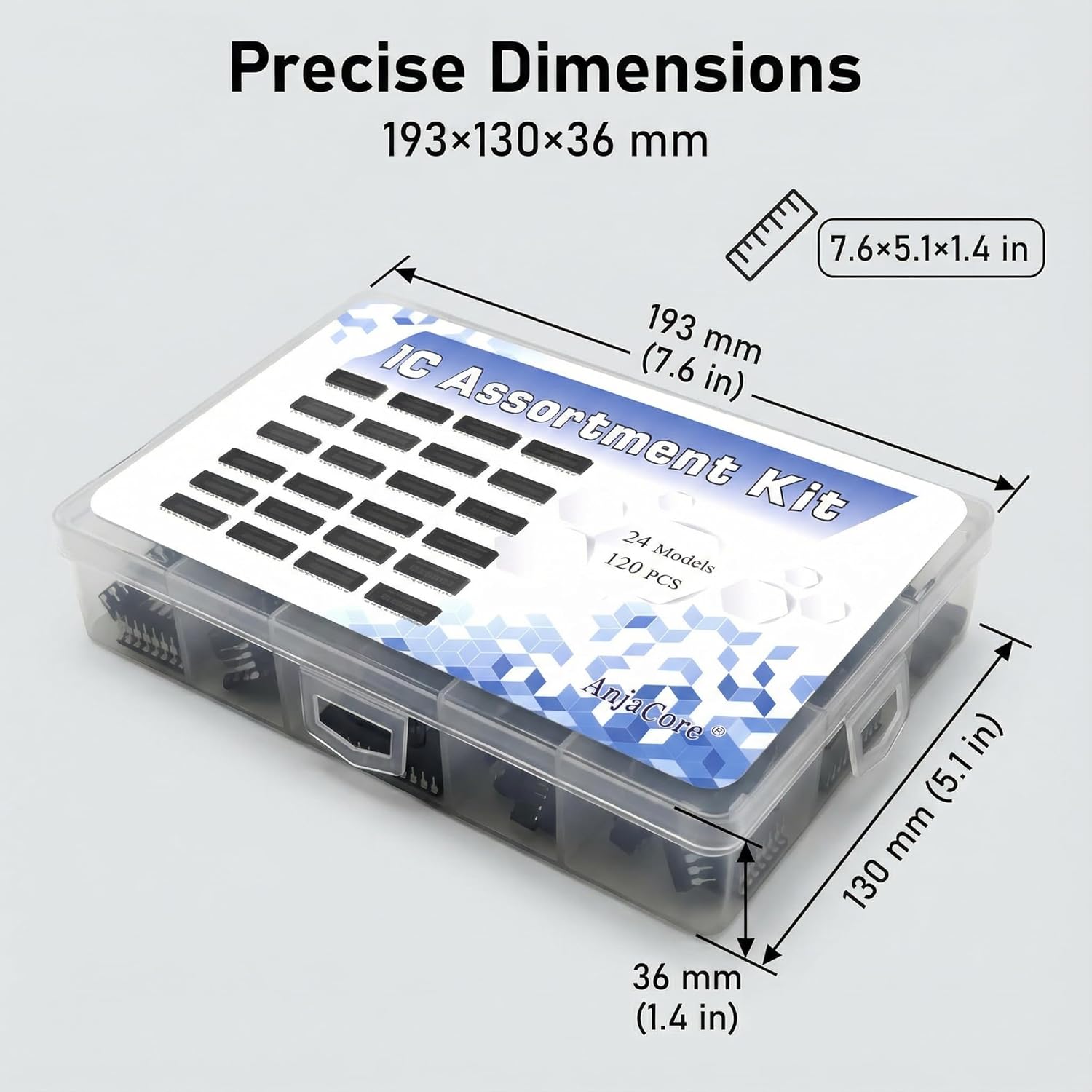 24 Models 120pcs IC Kit - SN7400 SN7404 SN7490 SN7474 LM555 LM358 LM741 CD4017 CD4001 Digital Logic Component
