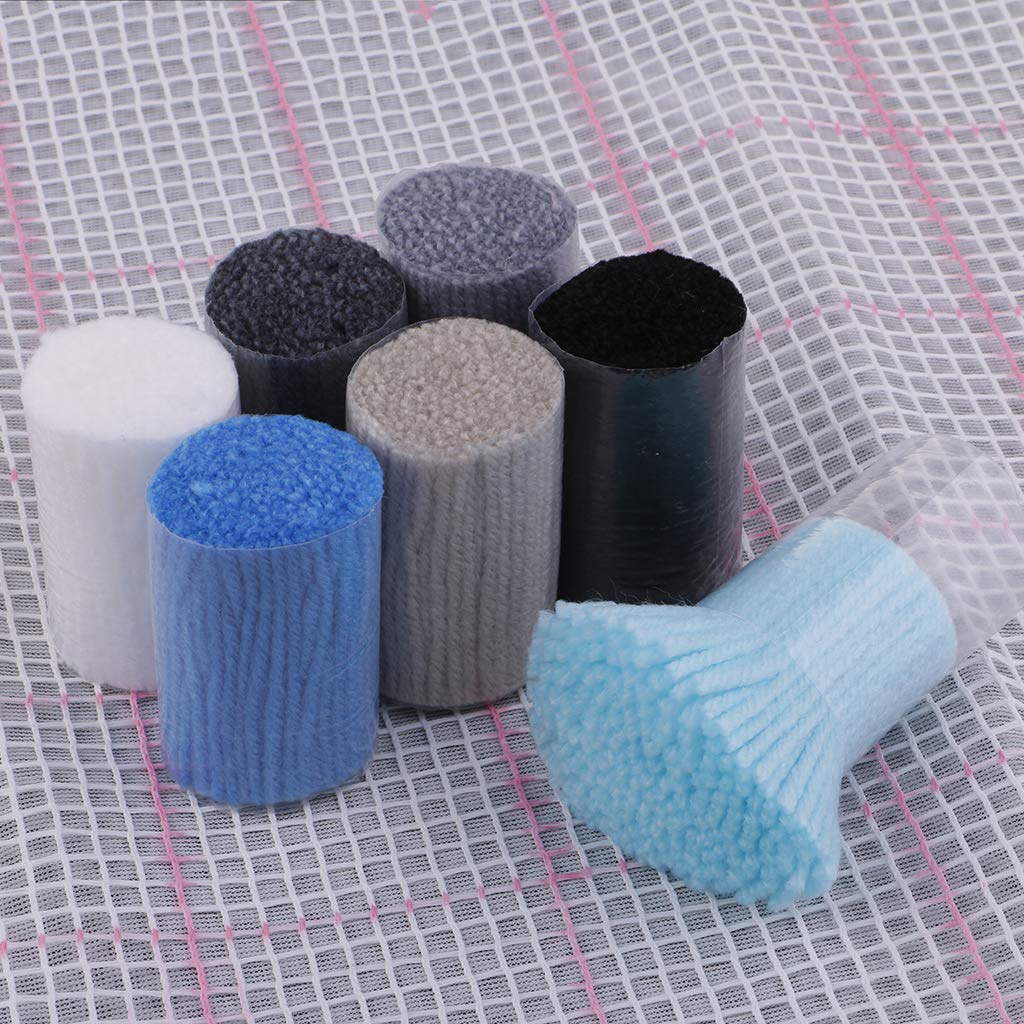 Kit per tappeto da 50,8 x 30,5 cm con punto fermo a punto smirne, tappeto da pavimento con uncinetto in legno, kit fai da te, per bambini e adulti