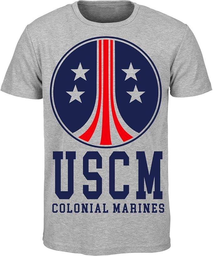DPX-1 Aliens Uscm/Colonial Marines T-Shirt LV-426 Film Alien Nostromo Sulaco M41A Pulse Rifle T-Shirt S-3XL Film - Gris, S