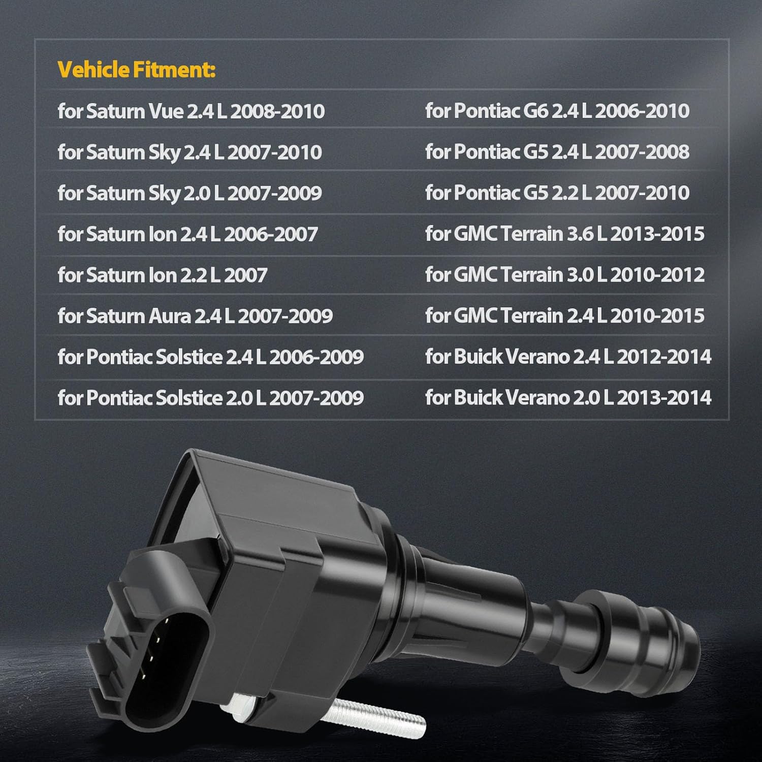 OCPTY Set of 4 Ignition Coil Pack for Buick for Chevrolet for GMC for Saab for Pontiac for Saturn for LaCrosse for Equinox for Terrain for Verano for Regal for Malibu Replace for UF491