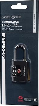 Samsonite TA Revolution - TSA Combination Lock with 3-Digit Code, Secure Luggage Lock for suitcases & Bags, Suitcase Lock, Black
