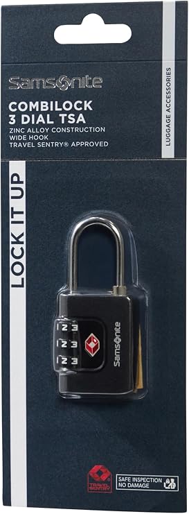 Samsonite TA Revolution - TSA Combination Lock with 3-Digit Code, Secure Luggage Lock for suitcases & Bags, Suitcase Lock, Black