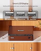 Vista 2 de BILLCONCH Caja fuerte inteligente para armas con cable de seguridad, biométrica para pistola de 4 vías, acceso rápido con huella dactilar, teclado