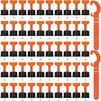 Kit 100 Niveladores de Piso Reutilizáveis para Porcelanato com Chave Aplicadora, Espaçador 1,5mm, Sistema de Nivelamento Profissional com Agulha Substituível para Espessuras de 1 a 15mm