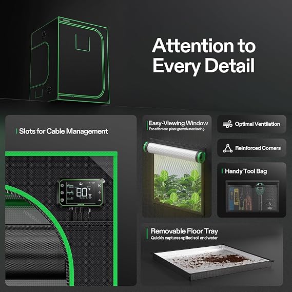 VIVOSUN Grow Tent 150x150x200cm for Hydroponic Grow System