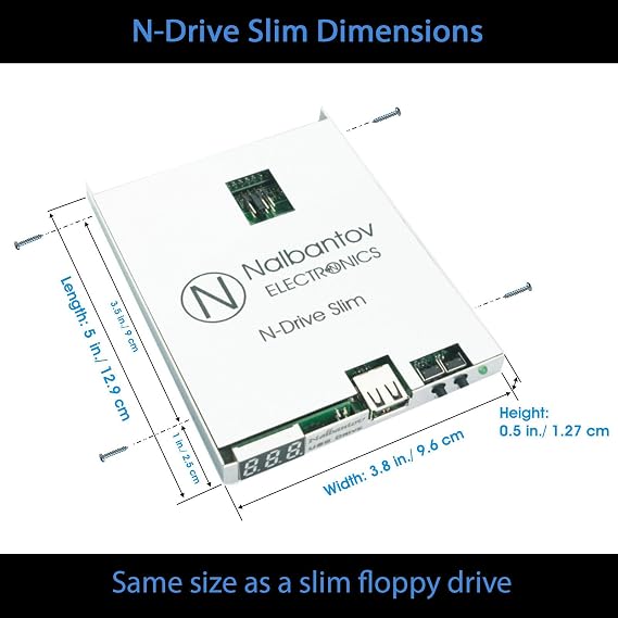 USB Floppy Disk Drive Emulator N-Drive Industrial Slim for Husqvarna Viking Designer