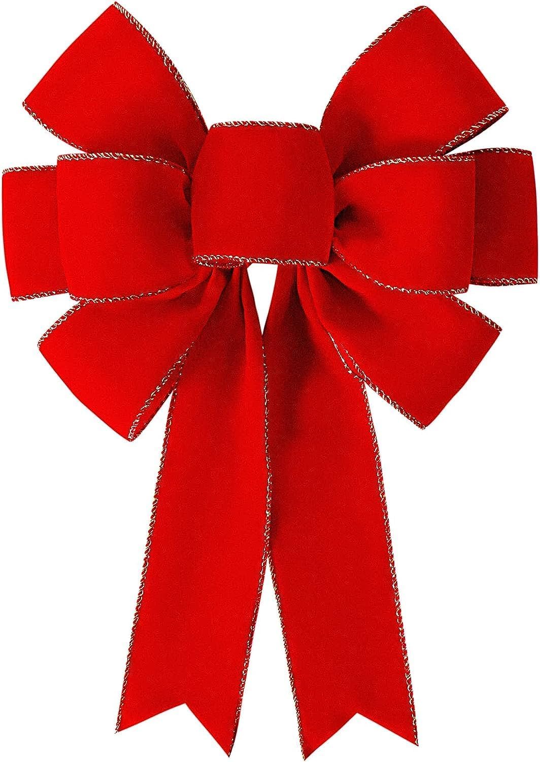 DHRUTI Weihnachtsschleife,Weihnachten Rote Schleife Weihnachtsbaum Schleifen Große Schleife, Weihnachten Kranz Bogen Schleife Dekoschleife für