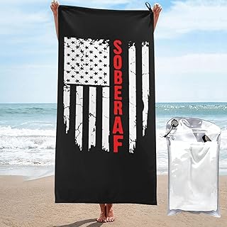 ZHANGSLL Sober Af Flag Lightweight Bath Towel Quick Dry High Absorbent Microfiber Absorbent Bath Towel for Shower
