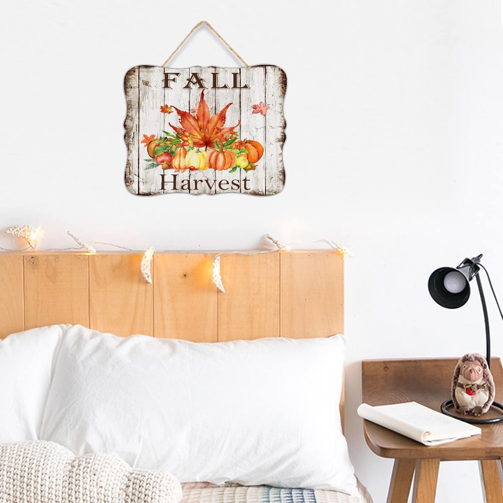 Targa Decorativa In Legno Di Zucca – Cartello Quadrato Rustico Per Decorazioni Autunnali E Ringraziamento - 2