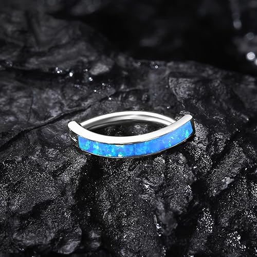 Miniatura 6 de VOJO Piercing para ombligo de titanio G23 14G G23, 100.472 in, aro curvado inverso para ombligo, joyería