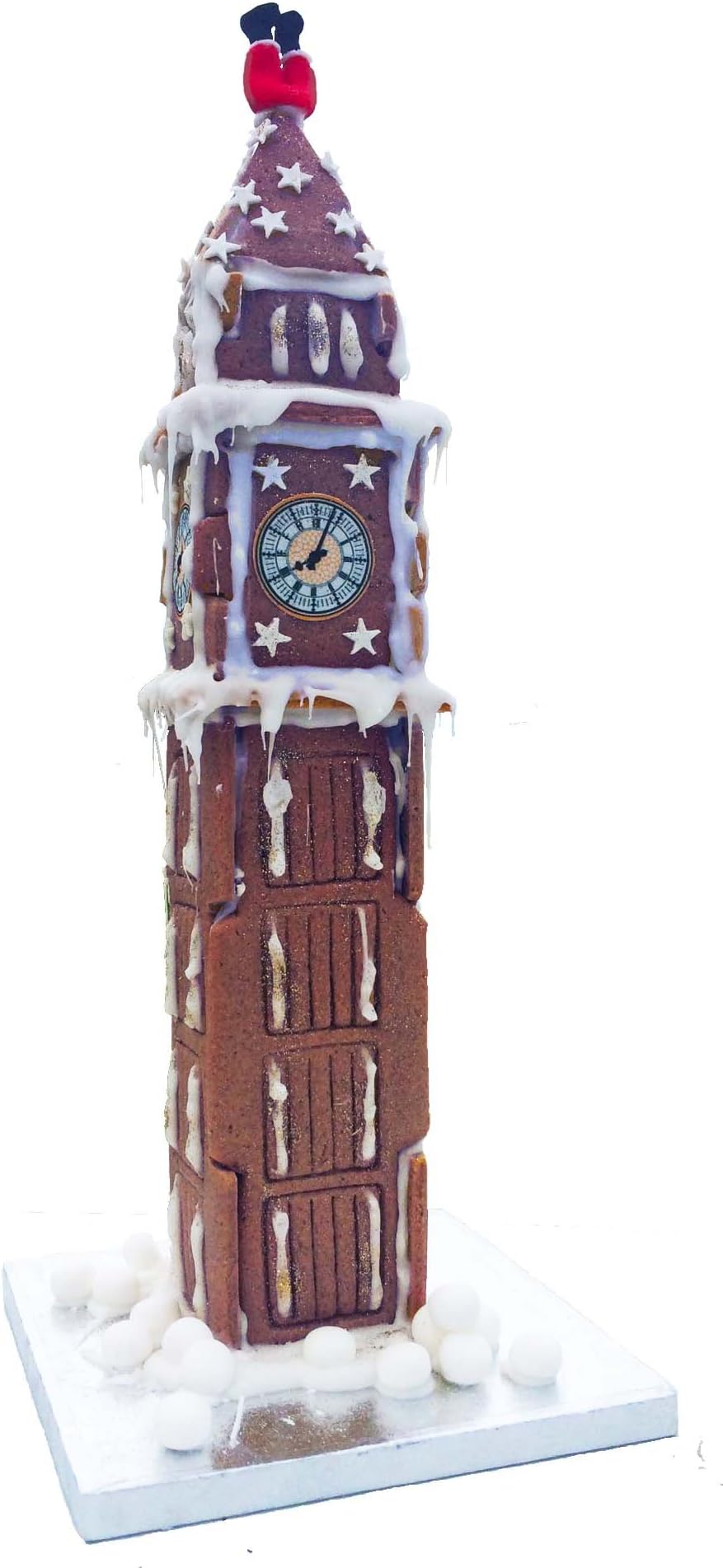 Santa's Stuck on Big Ben Gingerbread or Chocolate Biscuit Large House Kit (Chocolate Biscuit)